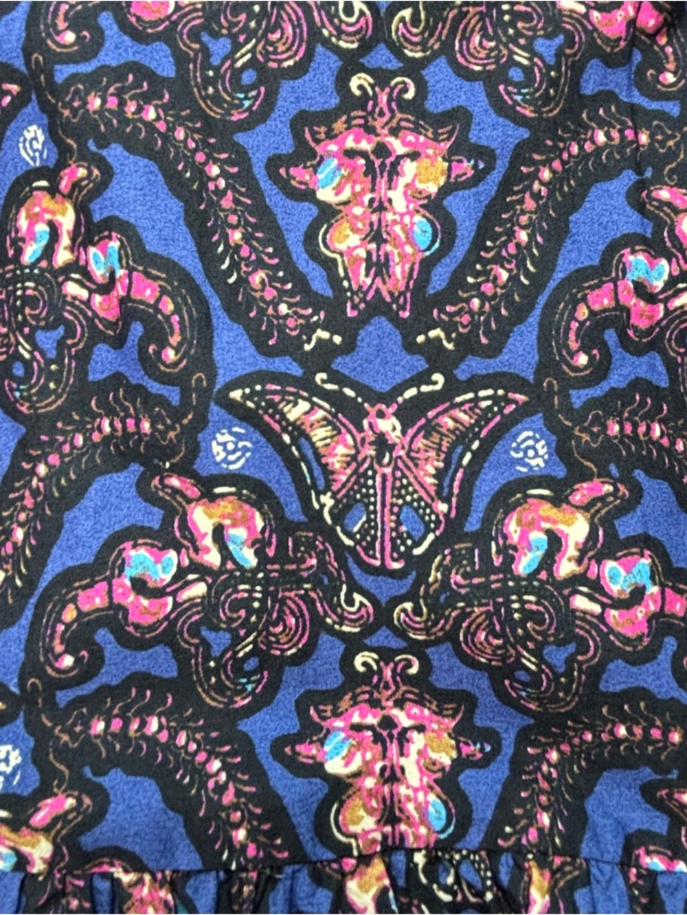 Caroline Constas Navy Pansy Print Maxi Dress Ruffle Strap Cotton S NWT - Picture 16 of 16